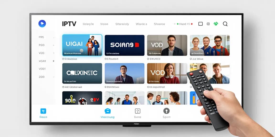 Abonnement IPTV avec interface moderne et services de streaming de haute qualité, solution technologique efficace.