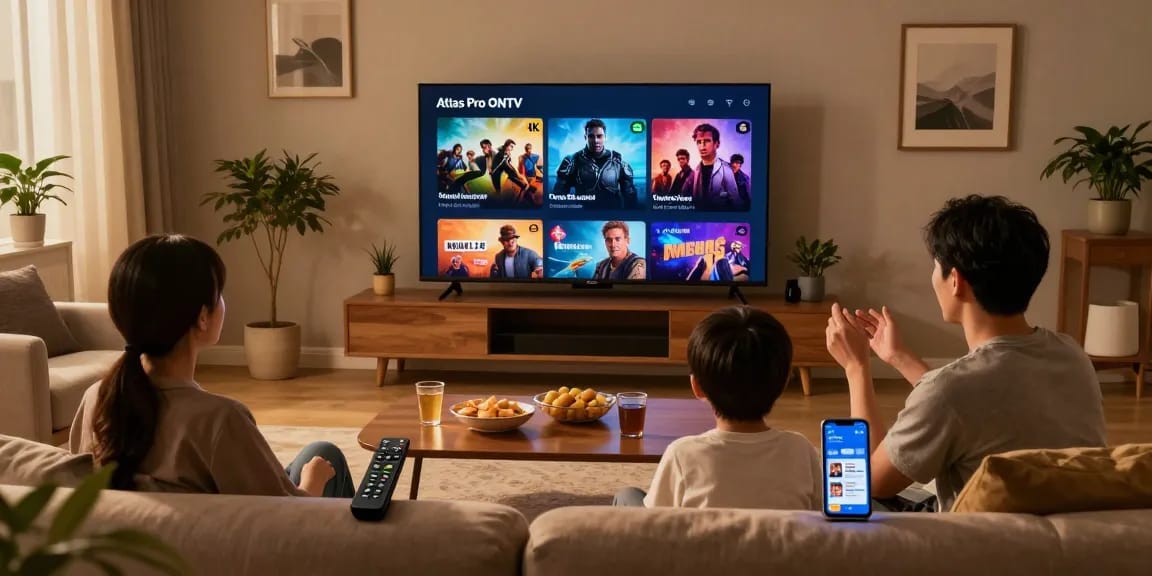 Découvrez la famille profitant d'Atlas Pro pour des films en 4K dans leur salon.