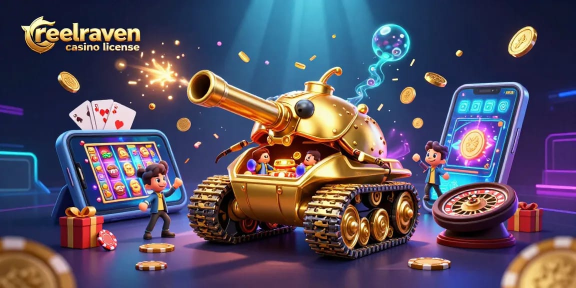 Visualisez la licence du casino ReelRaven tout en explorant une animation dynamique et captivante.