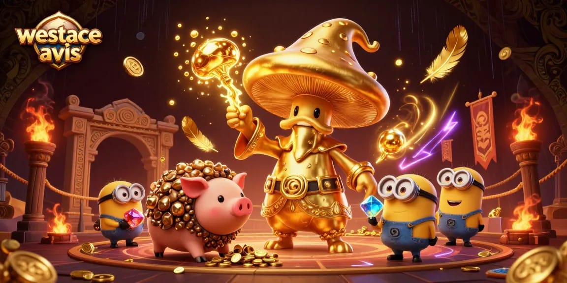 Découvrez les avis sur WestAce Casino dans une scène de jeu animée et colorée.