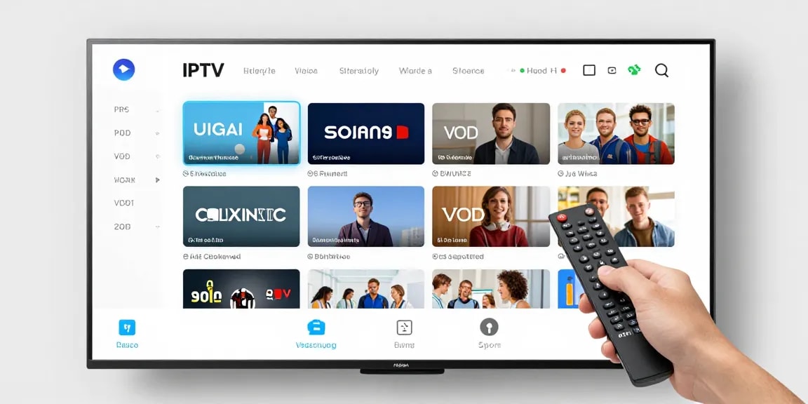 Abonnement IPTV avec interface moderne et services de streaming de haute qualité, solution technologique efficace.